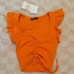 Zara Orange Crop Top